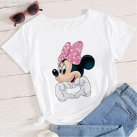 disney cute minnie mouse print love t shirt femme fashion summer harajuku y2k tops tumblr trend streetwear t shirt women tees