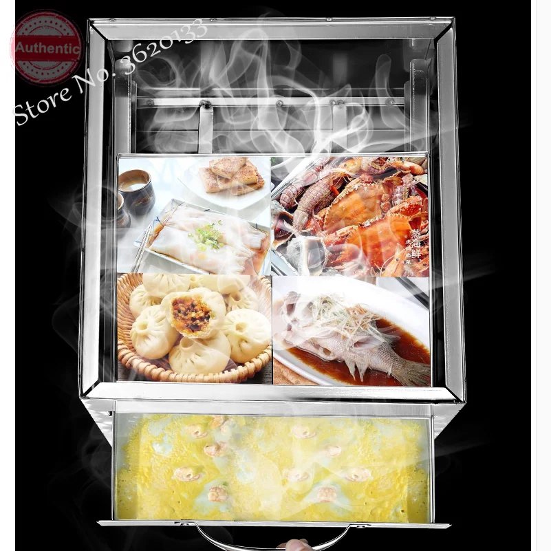 Commercial 3 Layers Rice Noodle Rolls Machine Stainless Steel Drawer Type Steamer Induction Cooker and Gas Stove images - 6