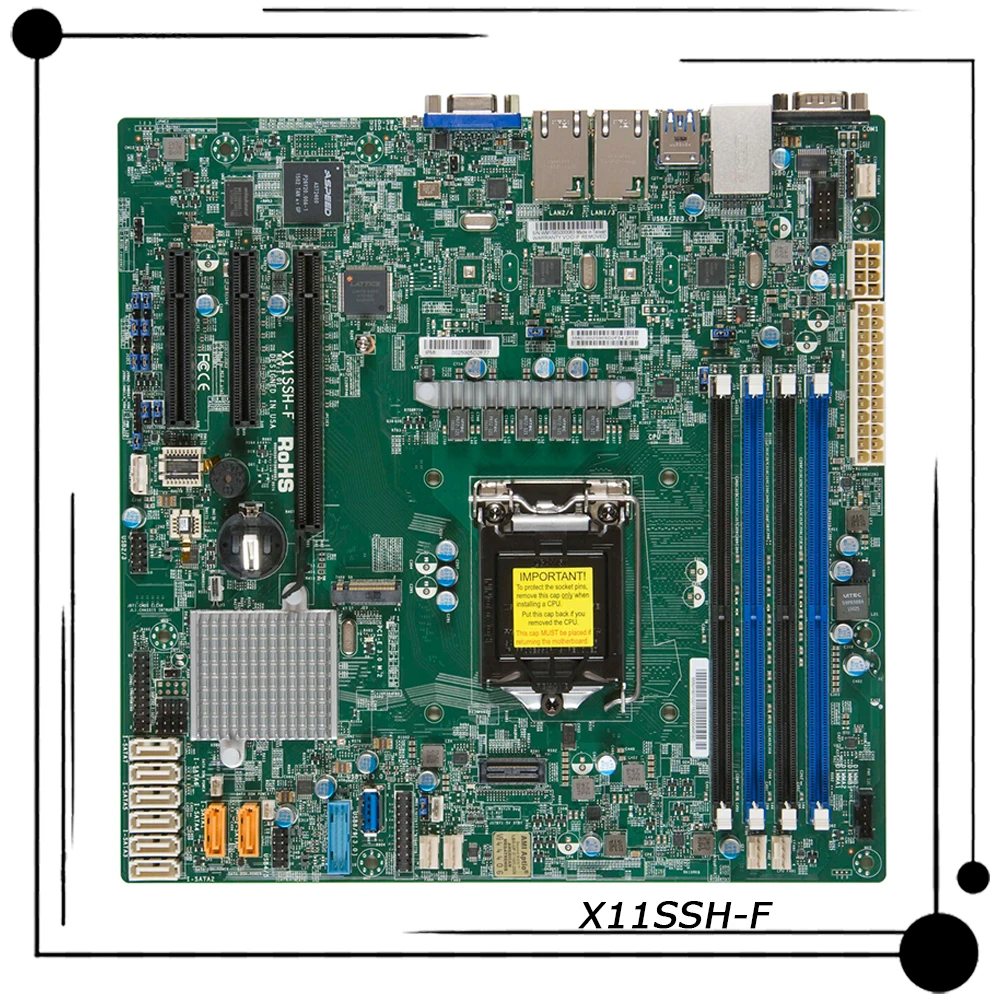 

X11SSH-F For Supermicro Server microATX Motherboard LGA 1151 C236 Chipset Supports E3-1200 v6/v5 7th/6th i3 Series Fully Tested