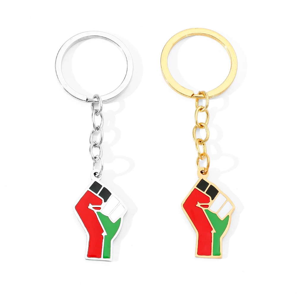 Модный красочный брелок с подвеской в виде кулака из нержавеющей стали для