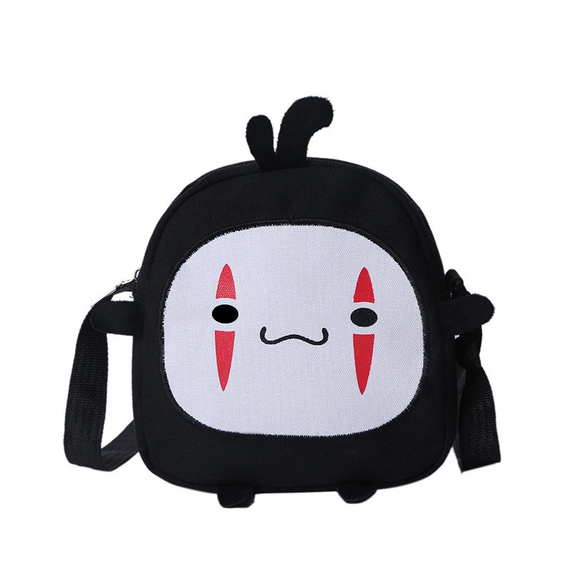 Woman Spirited Away Faceless Man Printed Logo Cute Version Small Round Shoulder Bag Monster Cartoon Canvas Messenger Bag