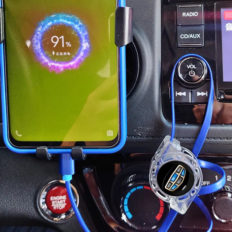 Выдвижной 3 в 1 Автомобильный кабель для зарядки телефона с логотипом типа c Porsche