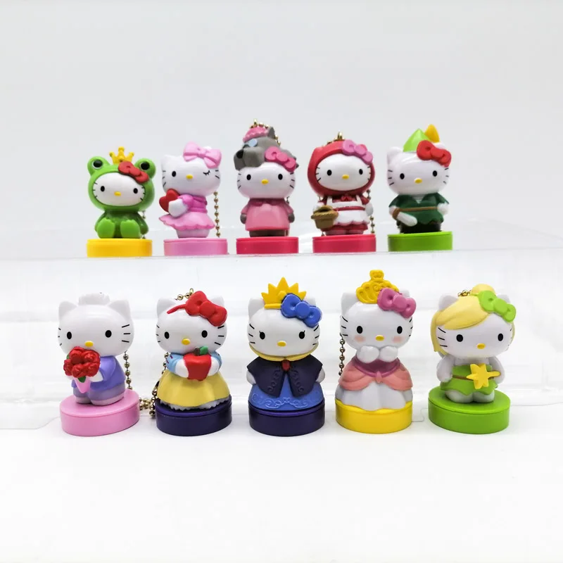 

Sanrio Characters Hello Kitty Doll Keychain Figurine Bag Pendant Daniel Princess Queen Key Chain Figures Children Birthday Gifts