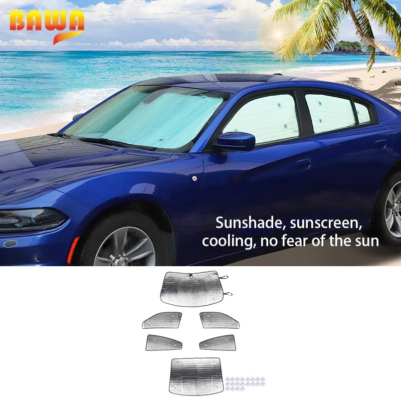 

BAWA Car Windows Windshield Sunshades Curtains Accessories For Dodge Charger 2015 2016 2017 2018 2019 2020+ Car Sun Visor