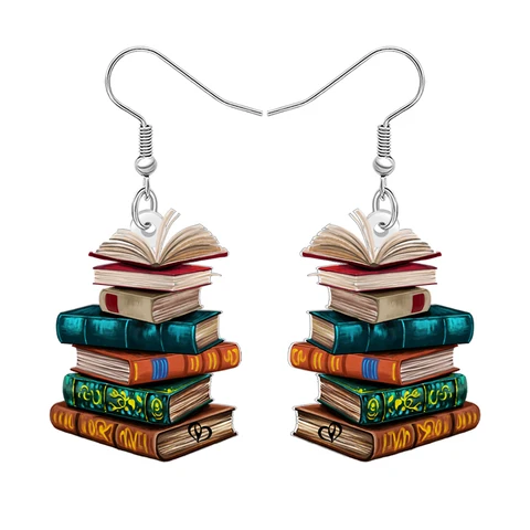 Bonsny акриловые серьги-капельки с книгами