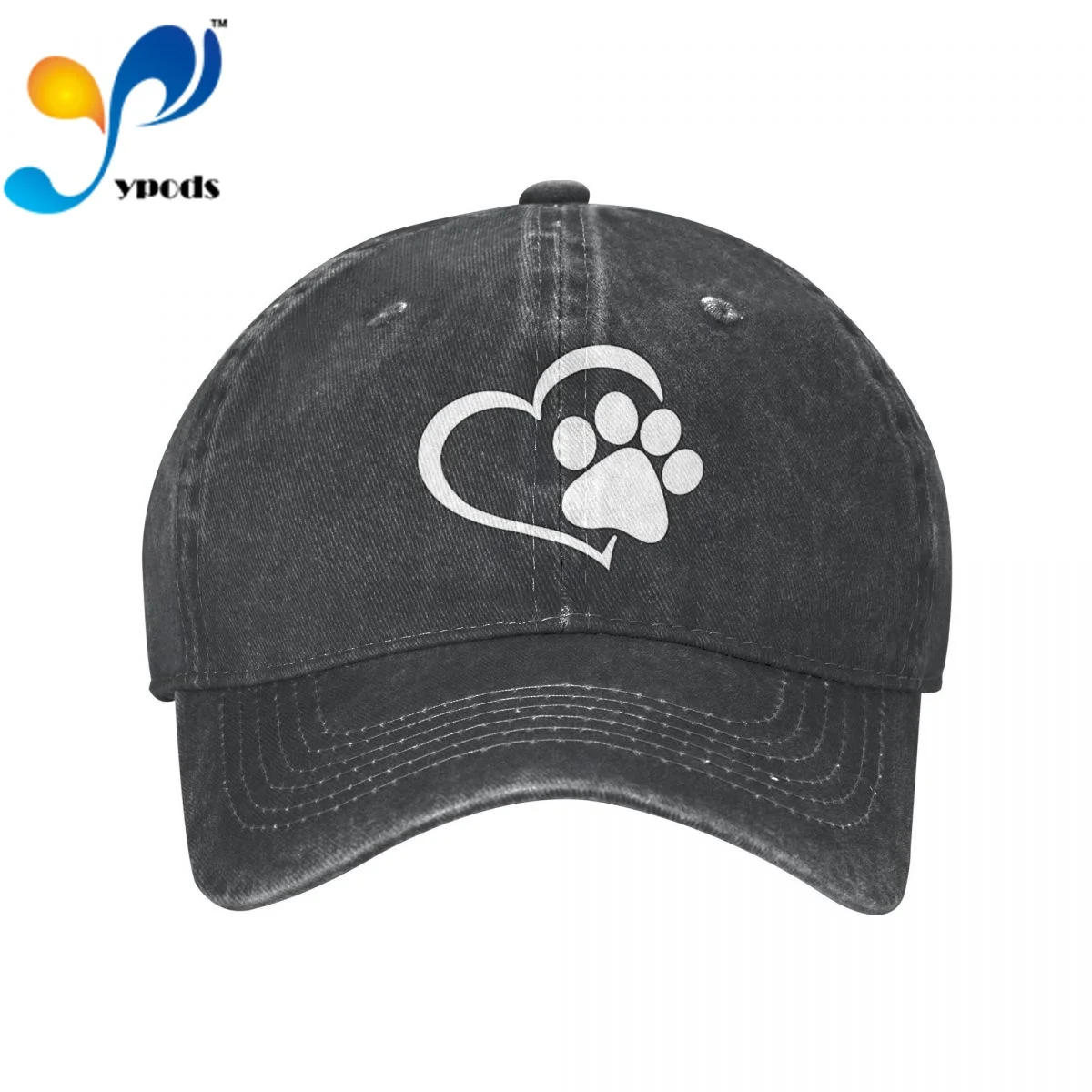 

Love Paw Print Cotton Cap For Men Women Gorras Snapback Caps Baseball Caps Casquette Dad Hat