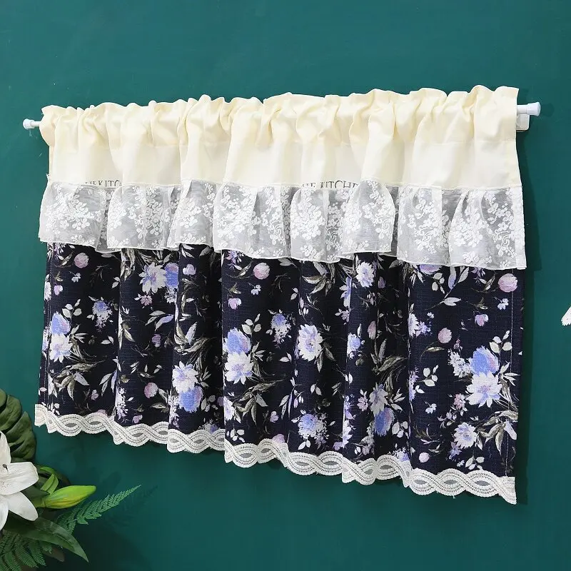 

Small Window Short Curtain Bedroom Kitchen European Door Curtain Half Curtain Bathroom Blocking Curtain for Living Room Drapes