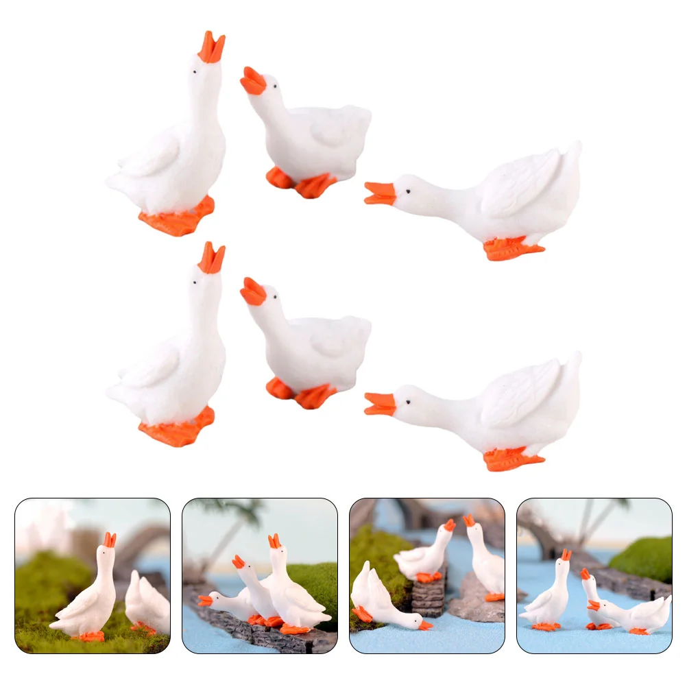 

Goose Figurines Miniature Statue Animal Resin Duck Garden Mini Ornaments Decor Swan Decoration Figurine Desktop Tiny Statues