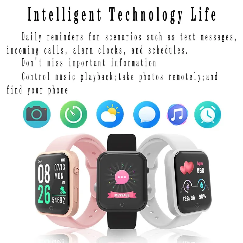 Hot Selling Exquisite Bluetooth Health Monitoring Women's Sports Rubber Smartwatch Women's Engagement Holiday Fashion Gifts