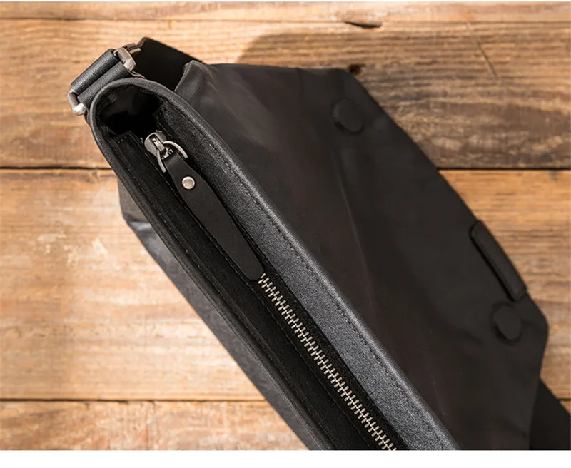 Outdoor daily genuine leather men's black messenger bags casual luxury high-quality first layer cowhide teens shoulder bag