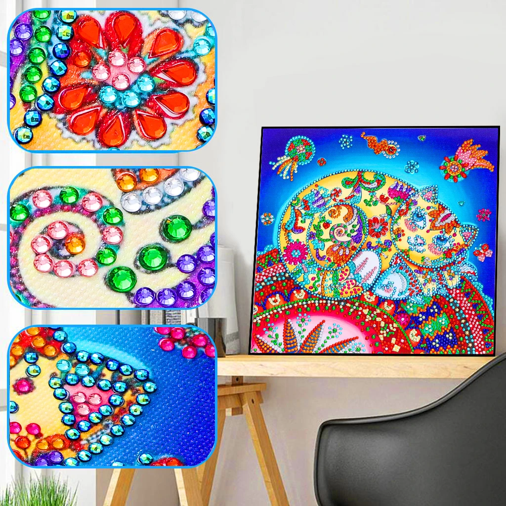 

Алмазная вышивка крестиком Мозаика Цветок особой формы алмазная живопись животное Кот мультфильм 5D Сделай Сам украшение для дома