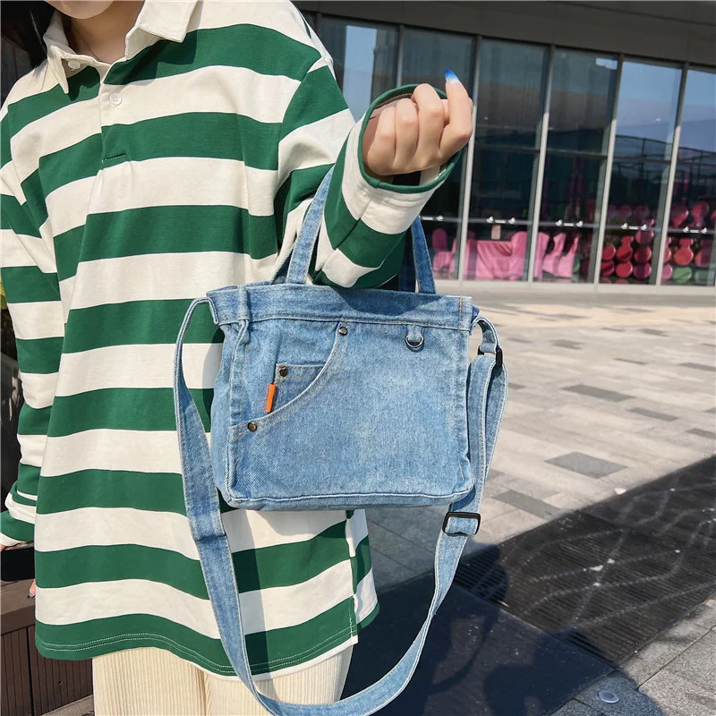 2023 Trend Denim Jeans Handbags Vintage Denim Bag Luxury Tote for Women Shoulder Bag Denim Crossbody Women's Handbag and Purse