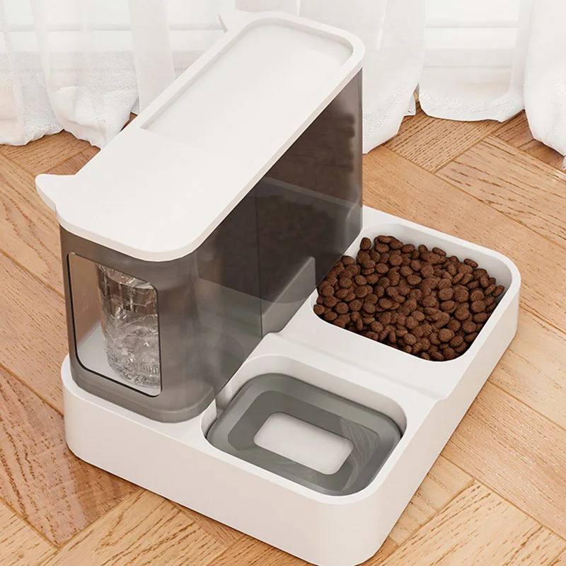 

Cat automatic feeder water dispenser large-capacity cat bowl all-in-one flowing water non-wet mouth