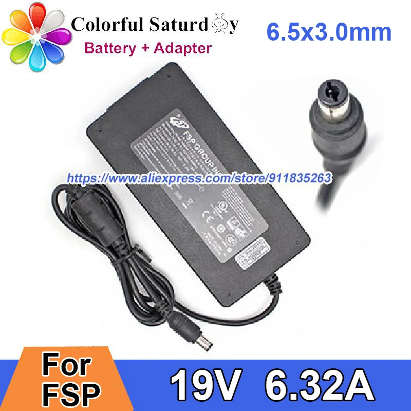 

Thin 19V 6.32A 120W Adapter Charger For FSP FSP120-ABAN2 Power Supply 6.5x3.0mm