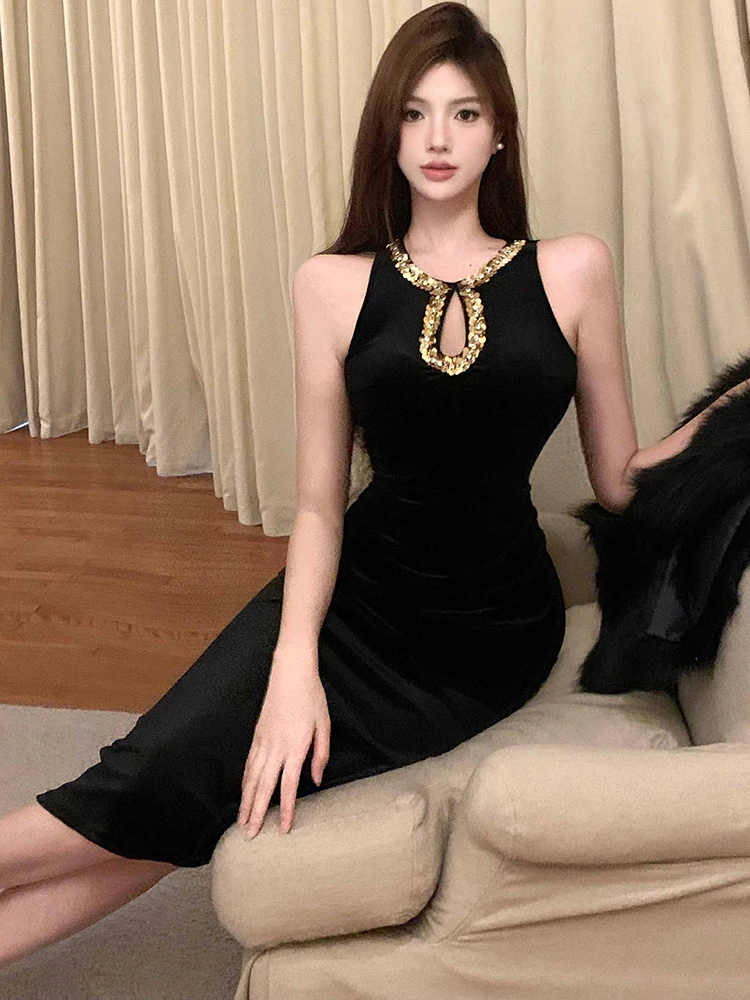 Женское корейское винтажное платье Хепберн для выпускного вечера осень-зима