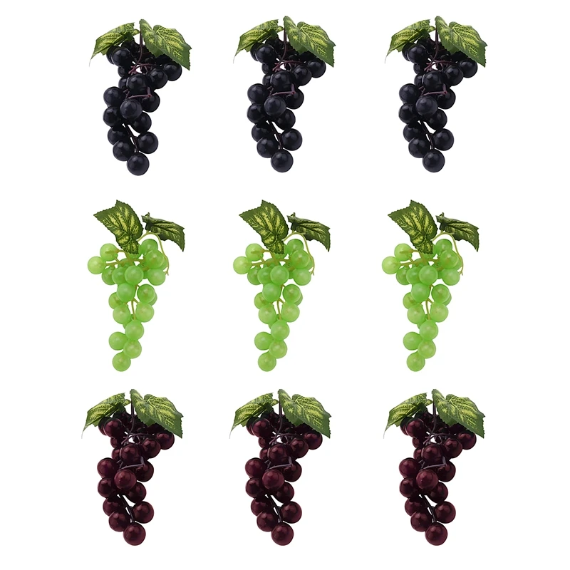 9PC Artificial Grapes, Artificial Grapes, Mini Grape Clusters, Hanging Decorations, Wedding Fruit Wine Decorations