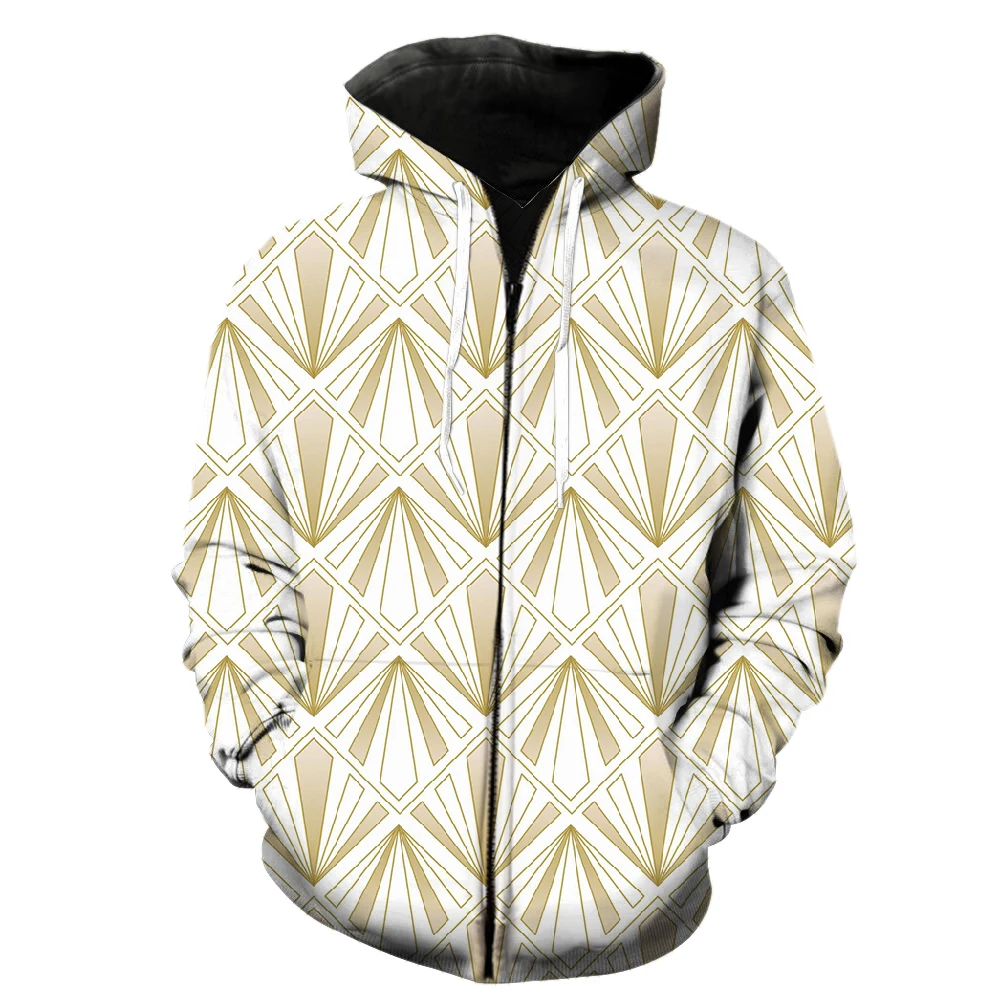 

Abstract Pattern Men's Zipper Hoodie Cool Teens Fashion Tops Casual Oversized 3D Print Streetwear Hip Hop Spring Sweatshirts