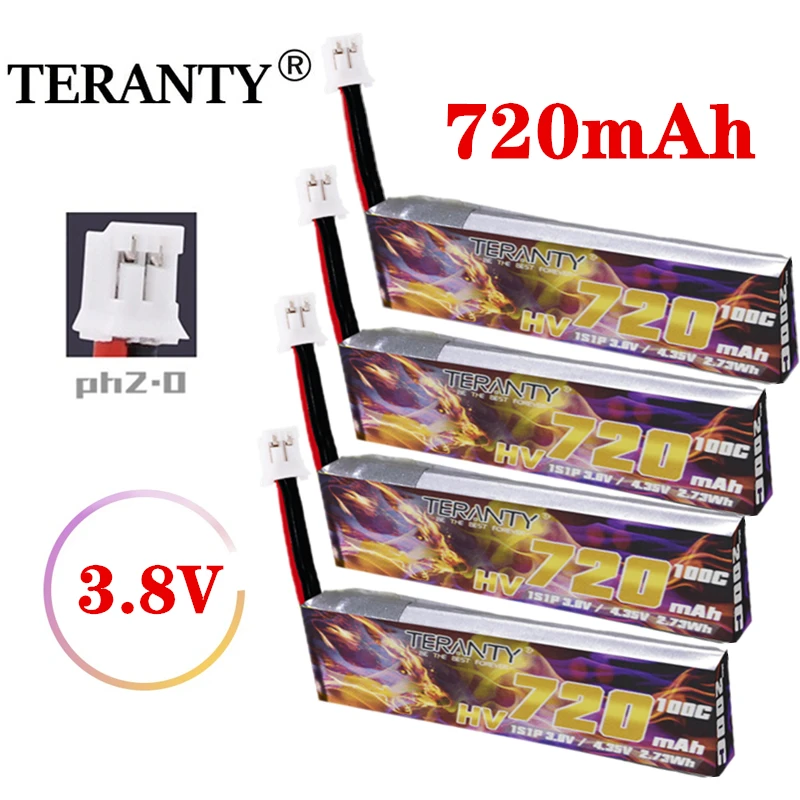 

Обновленная литий-полимерная батарея TERANTY 1S 3,8 в 720 мАч 3,8 C/C для модели игрушек с дистанционным управлением, UAV FPV Дрон, батарея в