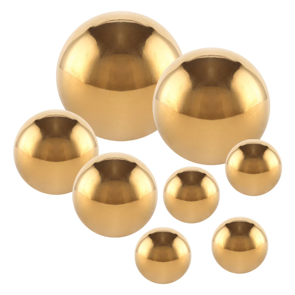 

8 Pcs Golden Ball Outdoor Decorations Mirror Spheres Stainless Steel Garden Reflective Globe