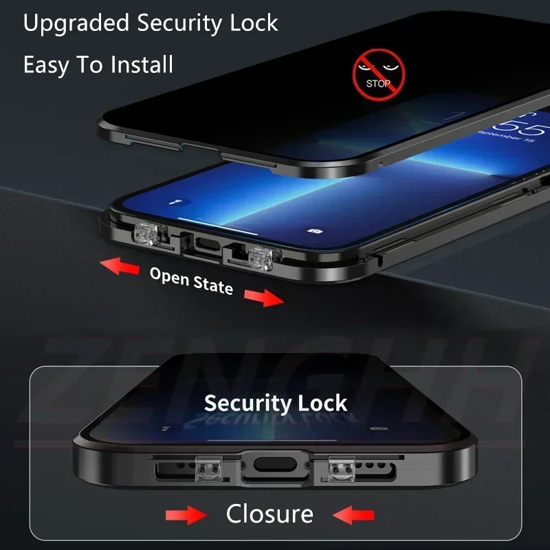 Магнитный адсорбционный чехол из двойного стекла с защитой от опрокидывания