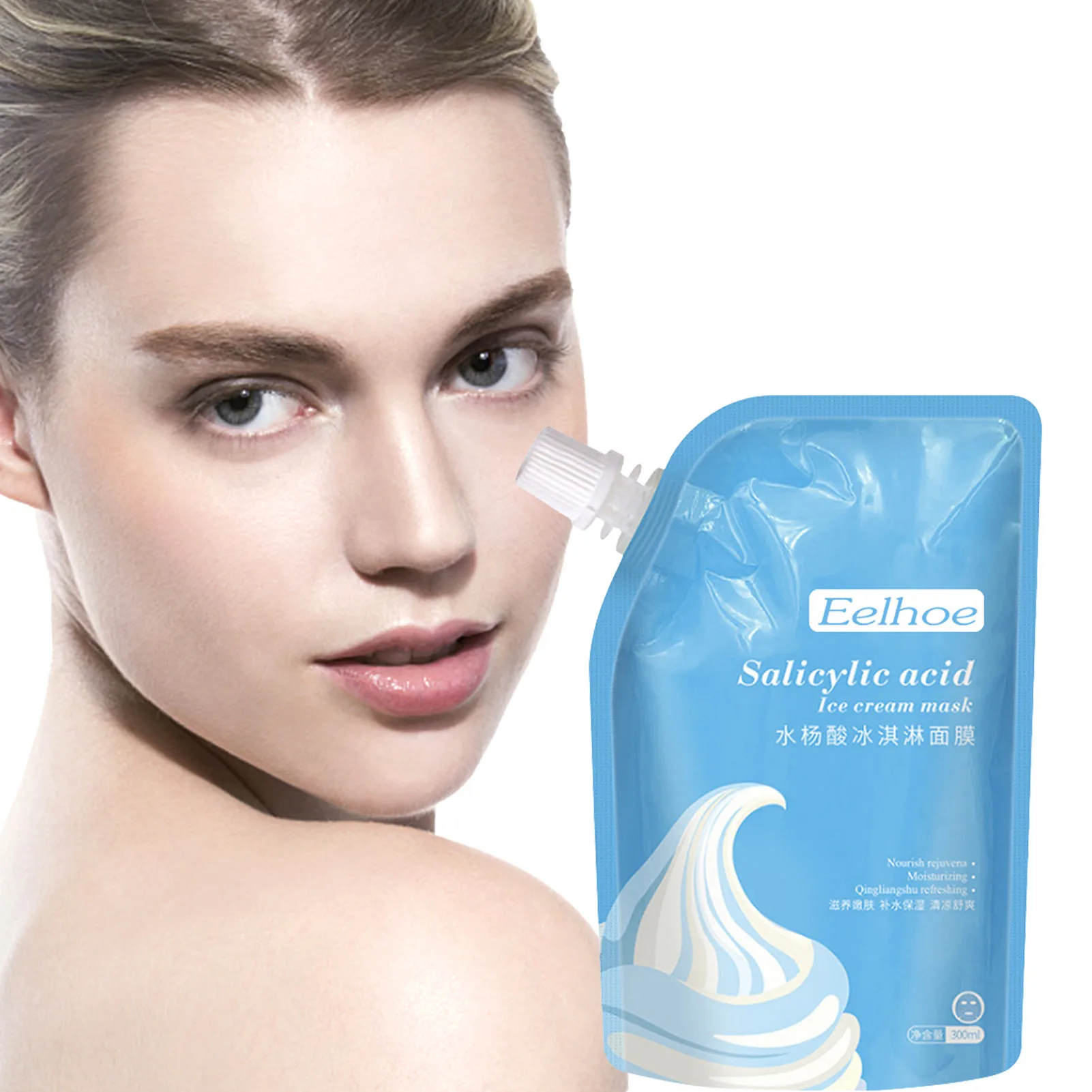 

Маска для лица с салициловой кислотой, мороженое, увлажняющая маска для лица, средство для удаления черных точек и контроля жирности, подаро...