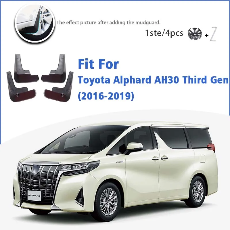 

Mudguard For Toyota Alphard AH30 Third Gen 2016-2019 Front Rear 4pcs Mudflaps Mudguards Car Accessories Auto Styline Fender