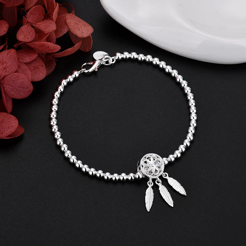 

Popular Brands 925 Stamped silver Elegant Beads Bracelets for Women fashion Party Wedding Engagement Jewelry Birthday gifts