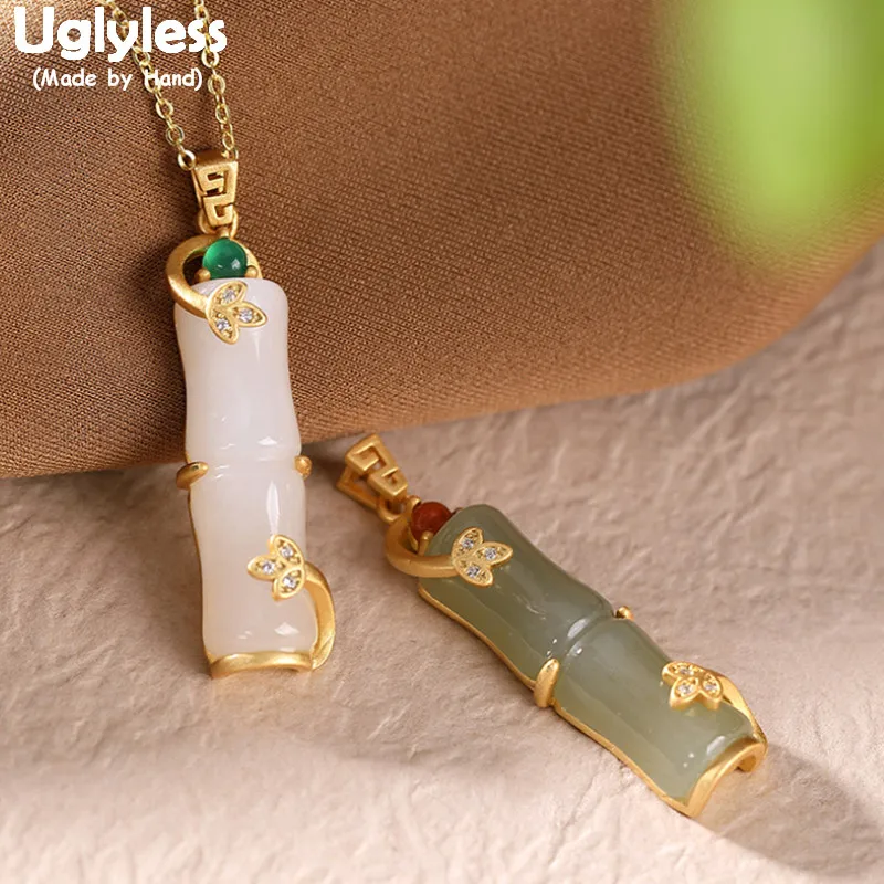 

Женские ожерелья из бамбука и нефрита с натуральными драгоценными камнями