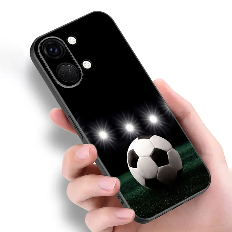 Футбольный мяч Черный силиконовый чехол для OnePlus 10R 11R 12R ACE 2 3 Pro 2V 3V Nord CE 4 Lite N10 N20 N30 SE