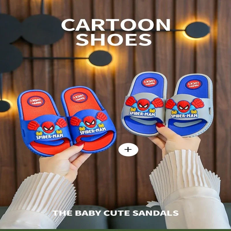 Летние тапочки для мальчиков и девочек детские сандалии с рисунком