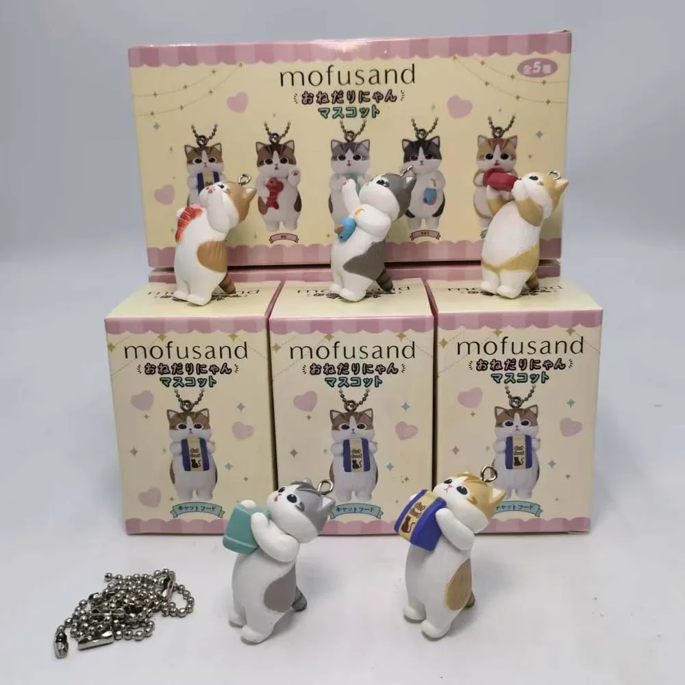 Фото Брелок Mofusand Kawaii Cat: коллекционная фигурка-подвеска в стиле аниме с едой, в подарочной коробке-сюрпризе, коллекционный подарок №4
