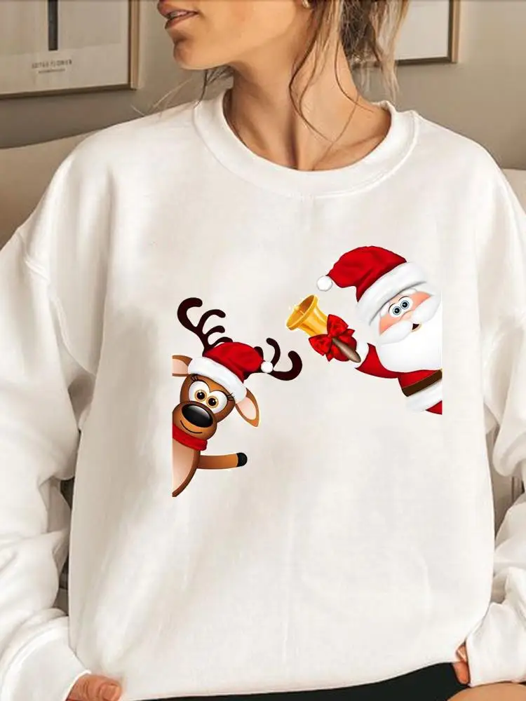 

Merry Christmas Pullovers Clothing Lady Print Fashion Woman Santa Clause Lovely Style Women Hoodies Female Graphic Sweatshirts