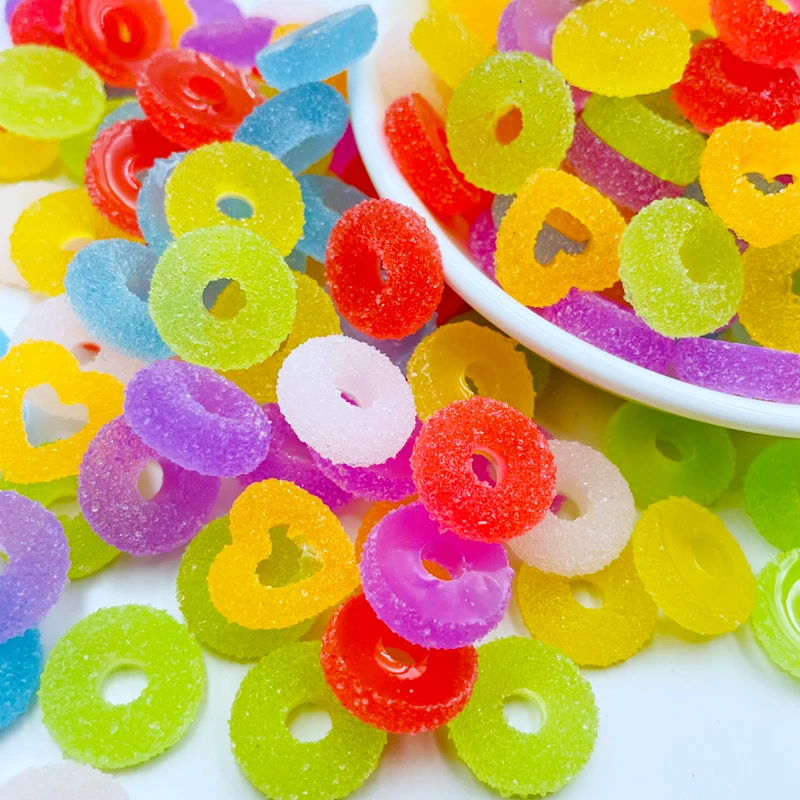 

20 Pcs New Cute Mini Cartoon Doughnuts, Candy Rubber Resin Flat Cabochons Scrapbook Diy Wedding Hairpin Accessories Craft G34