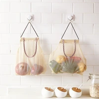 multifunctional hanging fruit and vegetable storage bag mesh bag bathroom storage breathable kitchen accessories
