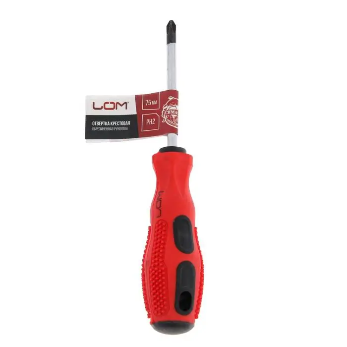 Screwdriver cross Lom magnet two-component handle PH2 x 75mm | Инструменты