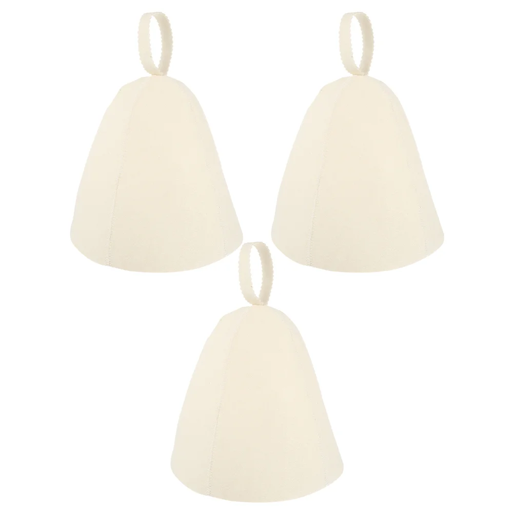 

3 Pcs Felt Sauna Hat Shower Caps Women Room Hair Hats Fashion Russian Banya Ukrainian Bath