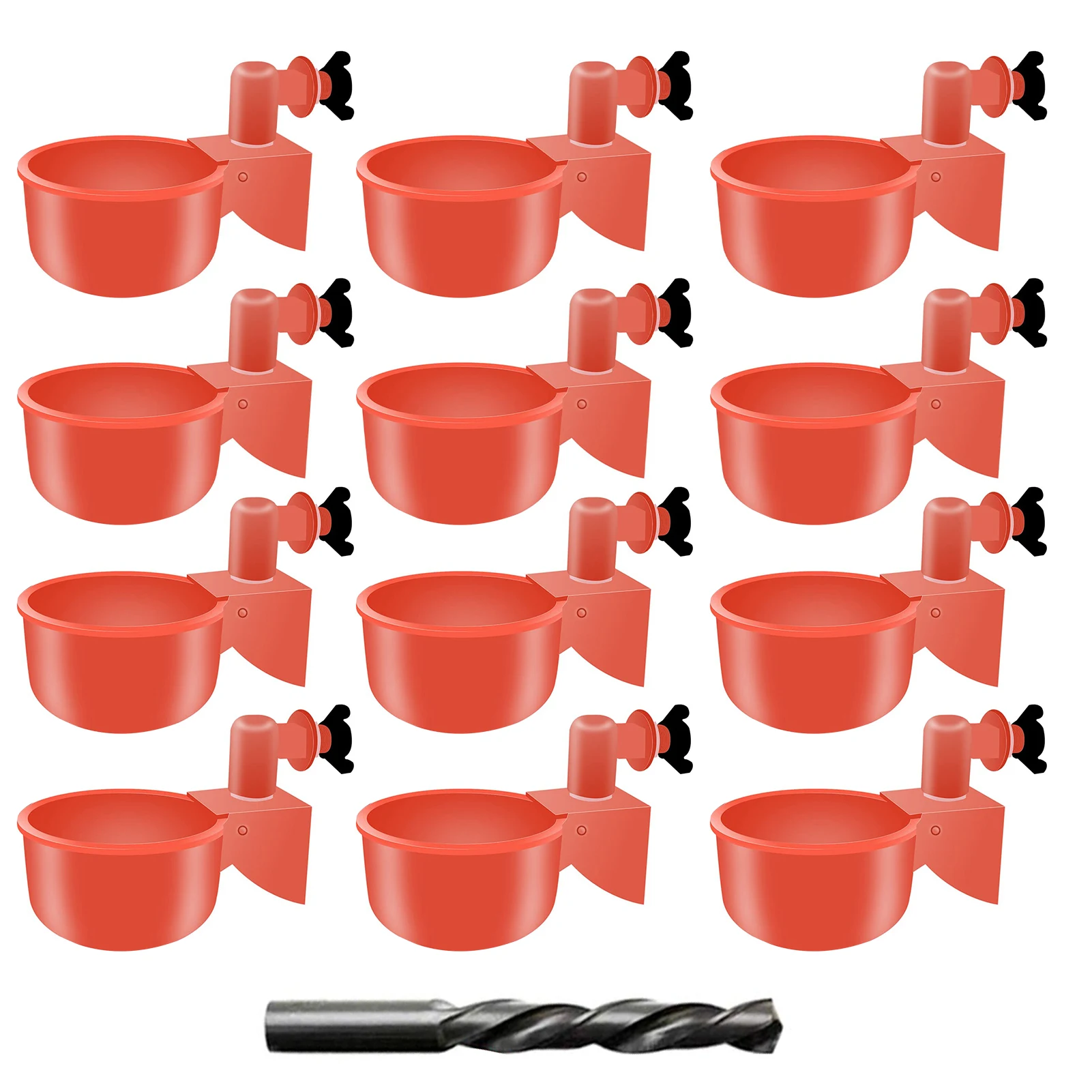 

12Pcs Automatic Chicken Waterer Drinking Bowls Chicken Water Cup Bird Quail Water Feeder Drinker For Backyard Farm Poultry