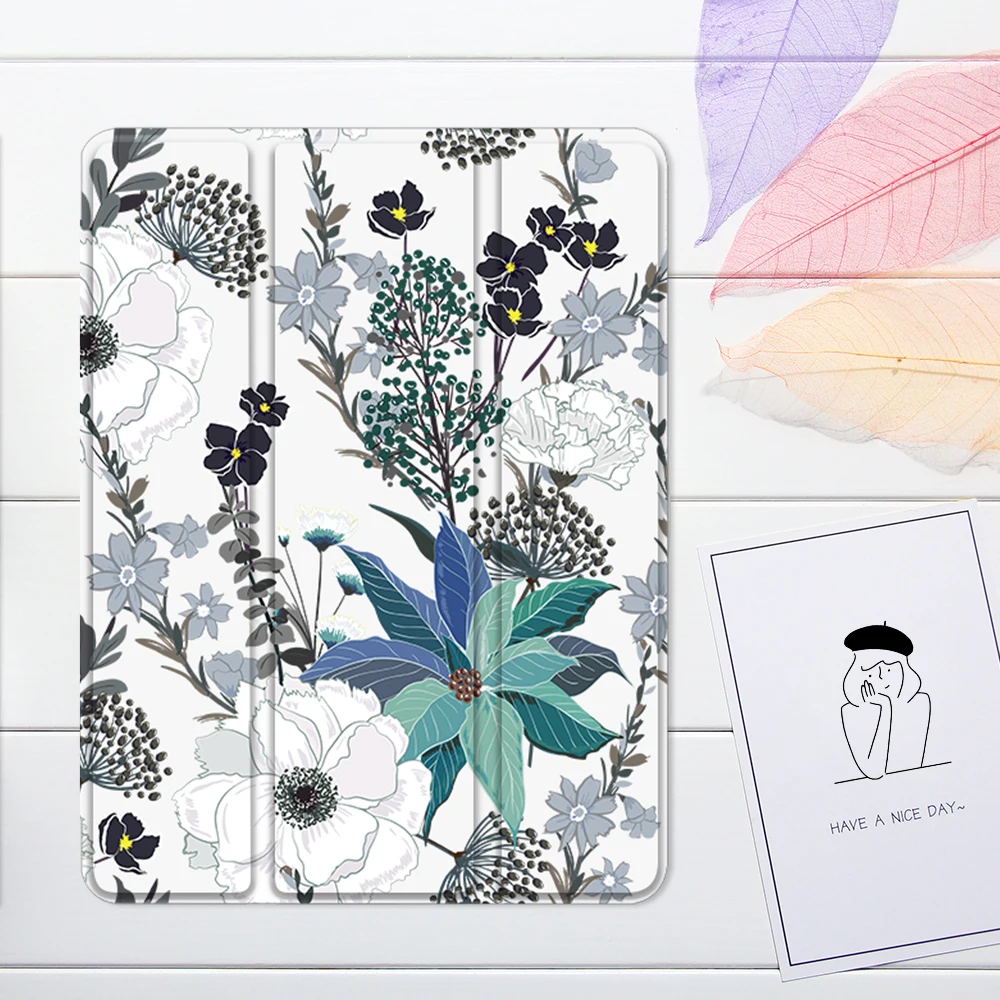 

Чехол с цветами для iPad Air 4 10,9 Air 2 9,7 для iPad 8 9 поколения 10,2 10,5 Mini 6 2021Pro 11 дюймов, силиконовый чехол