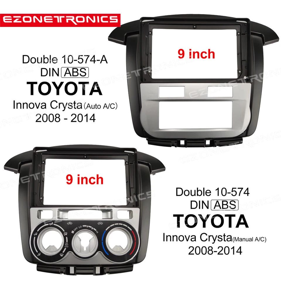 

Автомобильный адаптер для приборной панели Facia Toyota Innova Crysta 2008-2014, ручная панель A/C, автомобильная рама для DVD, Din 9-дюймовый плеер