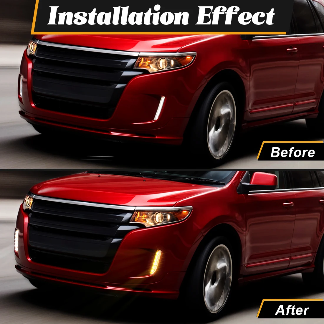 _ Дневные ходовые огни для Ford Edge 2009 2010 2011 2012 2013 2014 DRL динамический сигнал поворота