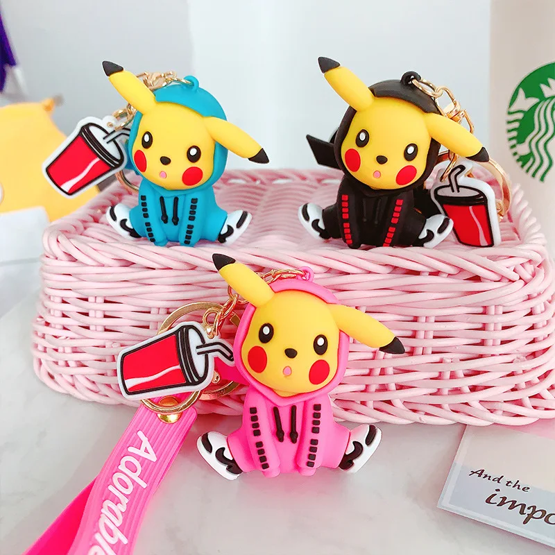 

Pokemon Kawaii Pikachu Bag Pendant Anime Cute Cartoon Character Girly Heart Personality Couples Keychain Toy for Girls