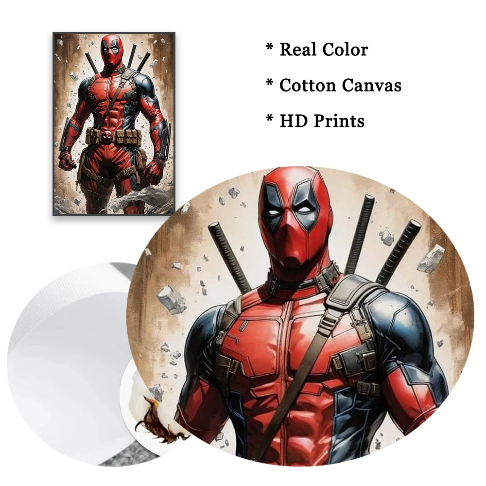 Граффити настенное искусство Дедпул и Росомаха постер супергерой Диснея