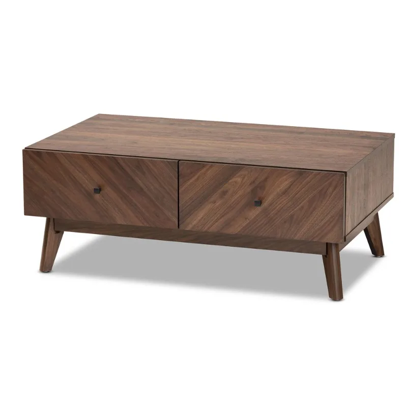 

Baxton Studio Hartman Mid-Century Modern Walnut Brown Finished Wood Coffee Table