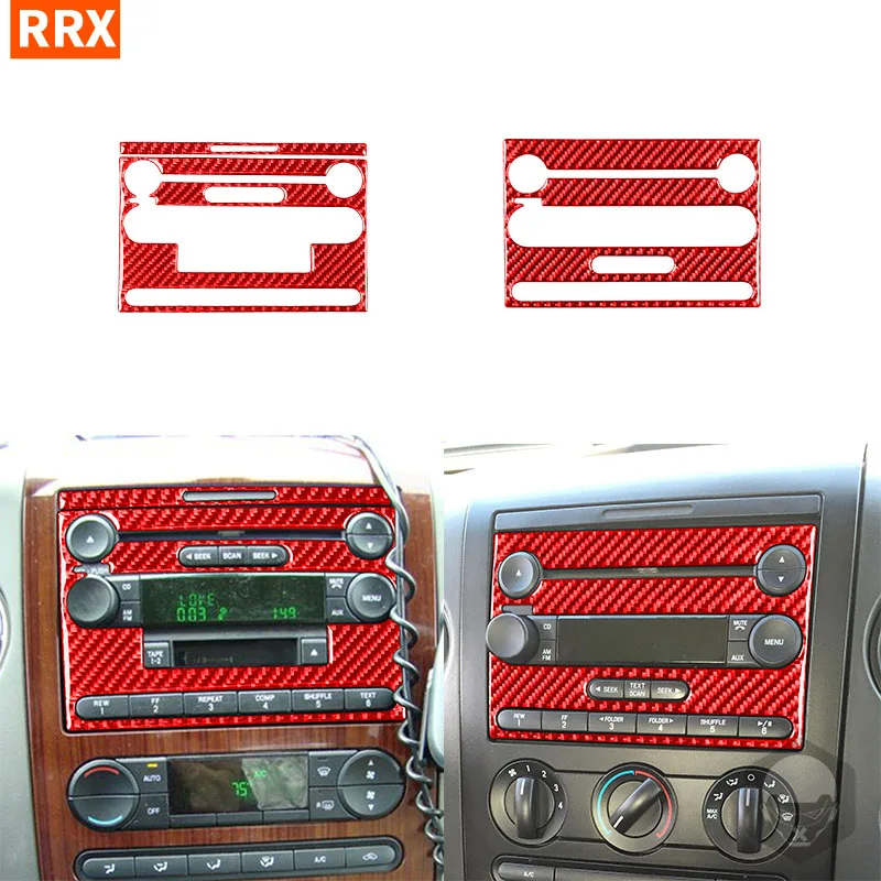 

Car Multimedia CD Digital Display Climate Control Panel For Ford F150 2004-2008 Real Carbon Fiber Sticker Interior Accessory