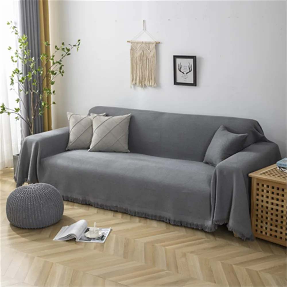 

Всесезонный хлопковый однотонный чехол для дивана Противоскользящий чехол для дивана весь чехол