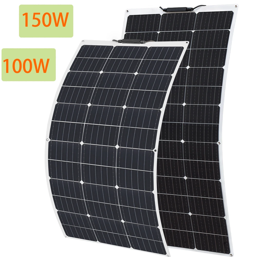 XINPUGUANG 18V 100W 150W 200W 300W 400W Flexible Solar Panel Sets For Car/Home/Camping Waterproof Mono Solar Charge Battery