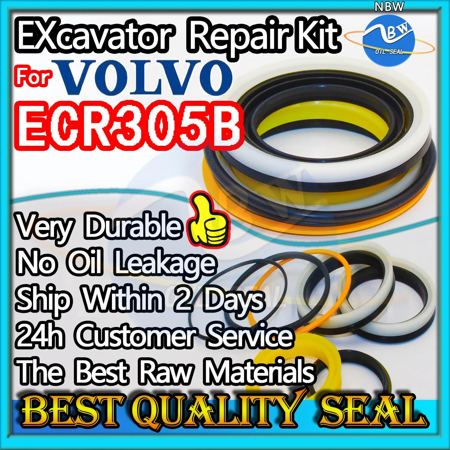 

For VOLVO ECR305B High Quality Oil Seal Kit Excavator Repair Swing Gear Center Joint Gasket Nitrile NBR Nok Washer Skf Service