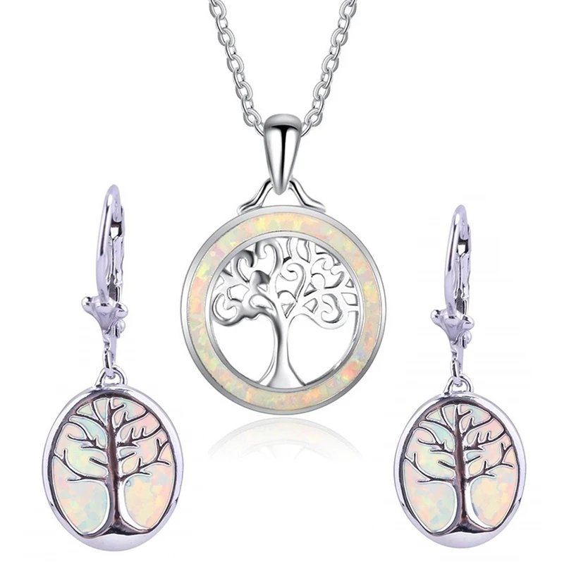 Модное женское ожерелье с подвеской в виде дерева жизни искусственным зеленым