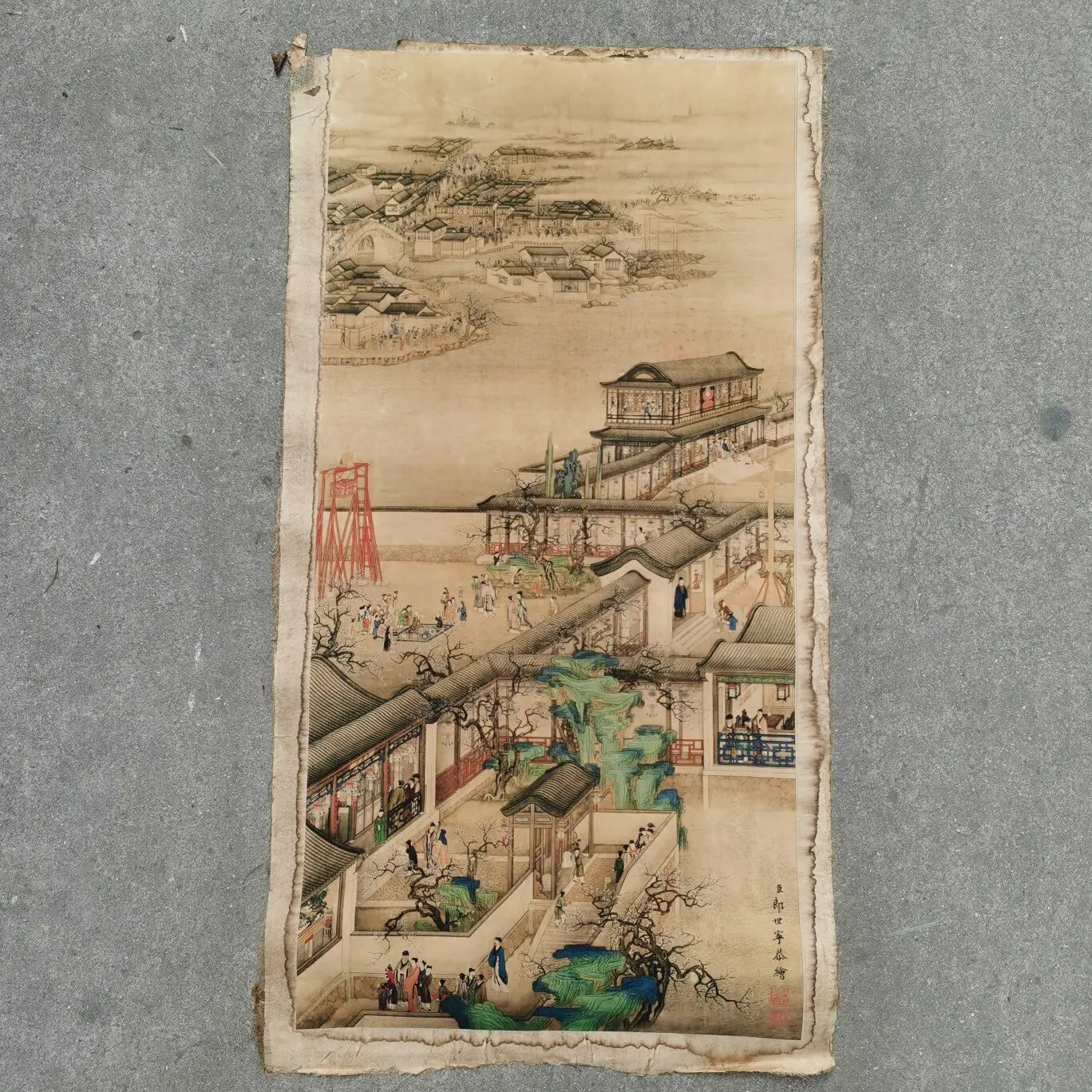 

Китайский Старый свиток Langshining пейзаж рисовая живопись рисовая бумага
