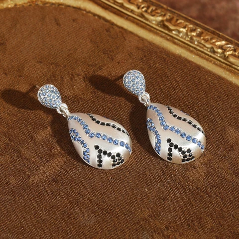 Серебряные серьги-капельки STALAIT